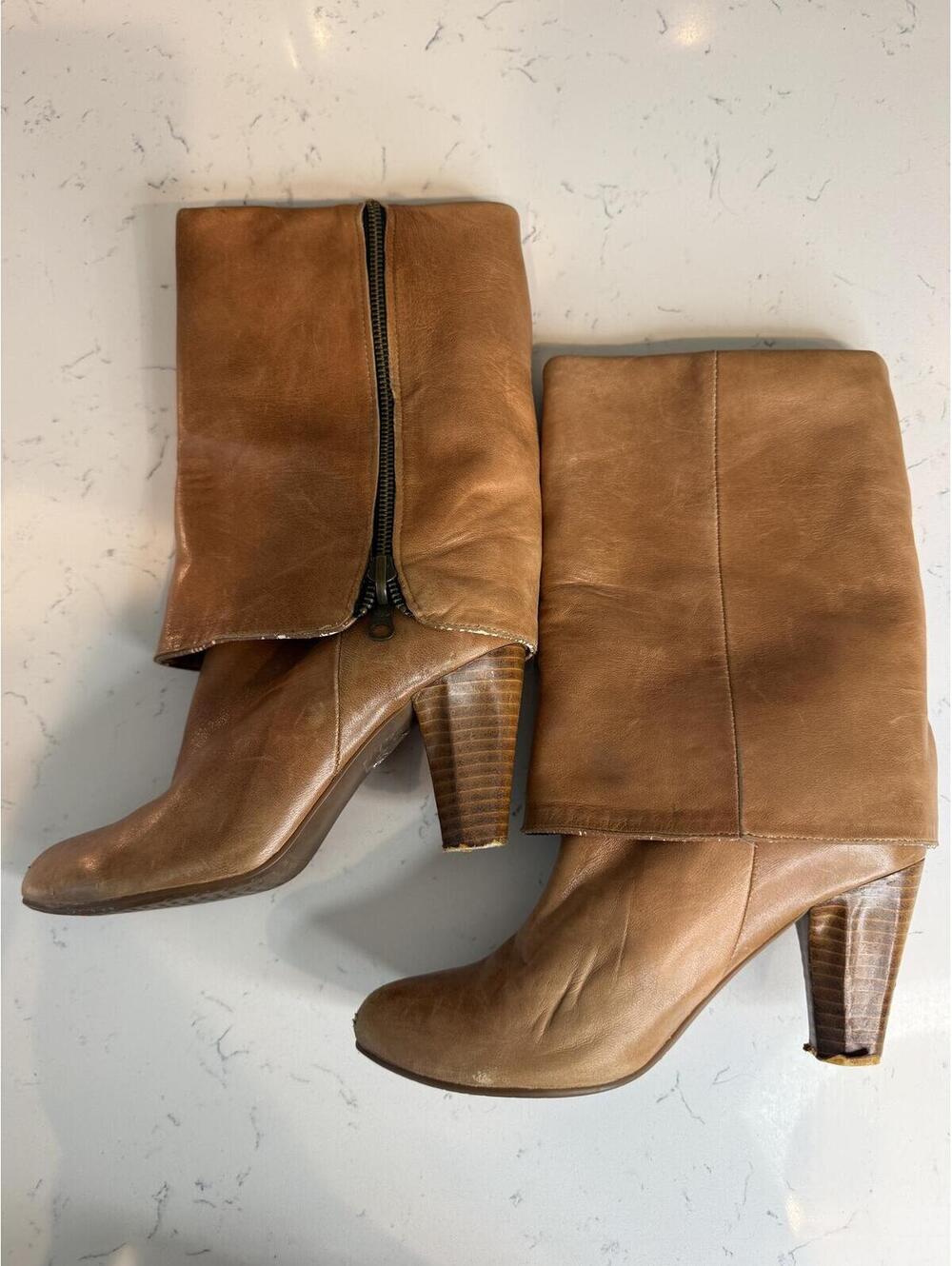 Miz Mooz “Gayle” Convertible Leather Boots Size 7 Cognac - Picture 5 of 7